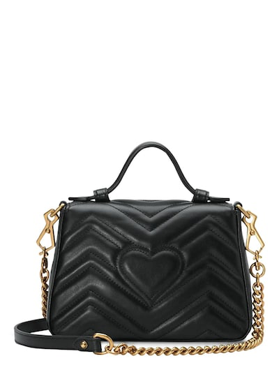 GUCCI MINI GG MARMONT LEATHER TOP HANDLE BAG