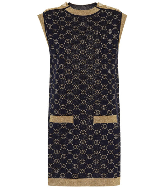 GUCCI GG  wool-blend jacquard shift dress