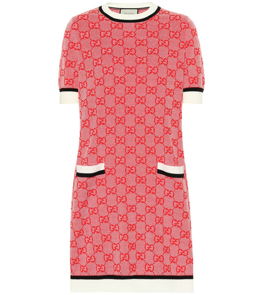 GUCCI GG wool and cotton knit dress