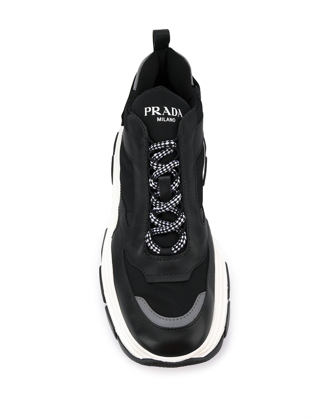 Women Prada Block Sneakers Black & White