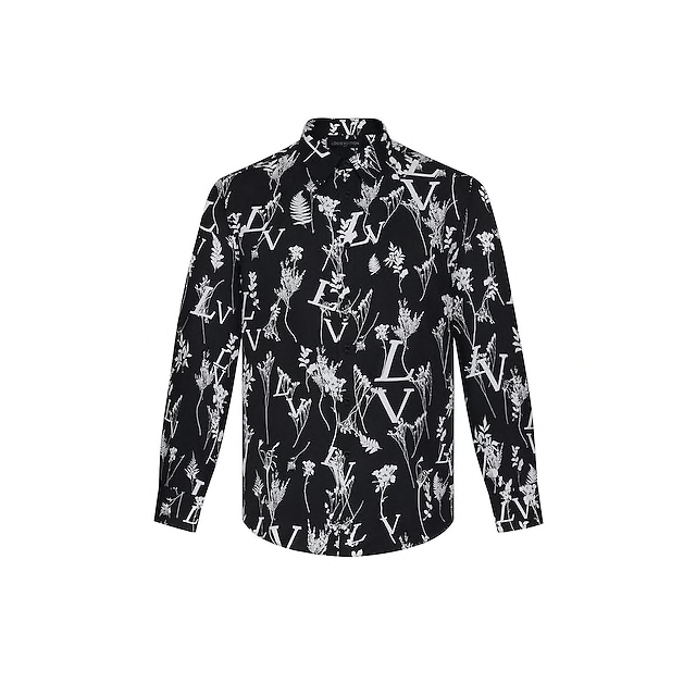 MEN LOUIS VUITTON PRINTED LEAF REGULAR LONG-SLEEVED SHIRT