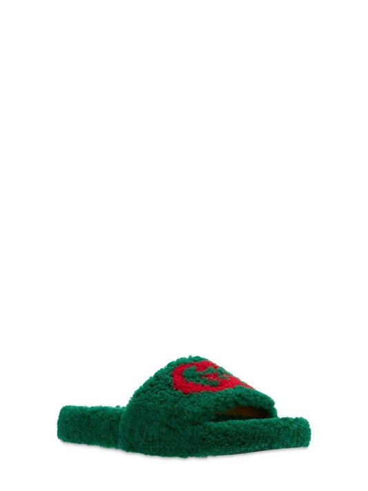 Gucci  Interlocking G faux-fur slides