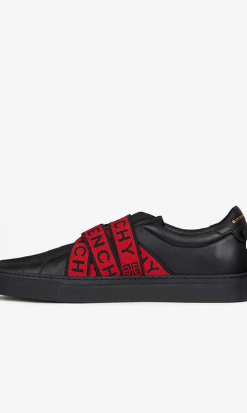 MEN GIVENCHY 4G WEBBING SNEAKERS IN LEATHER