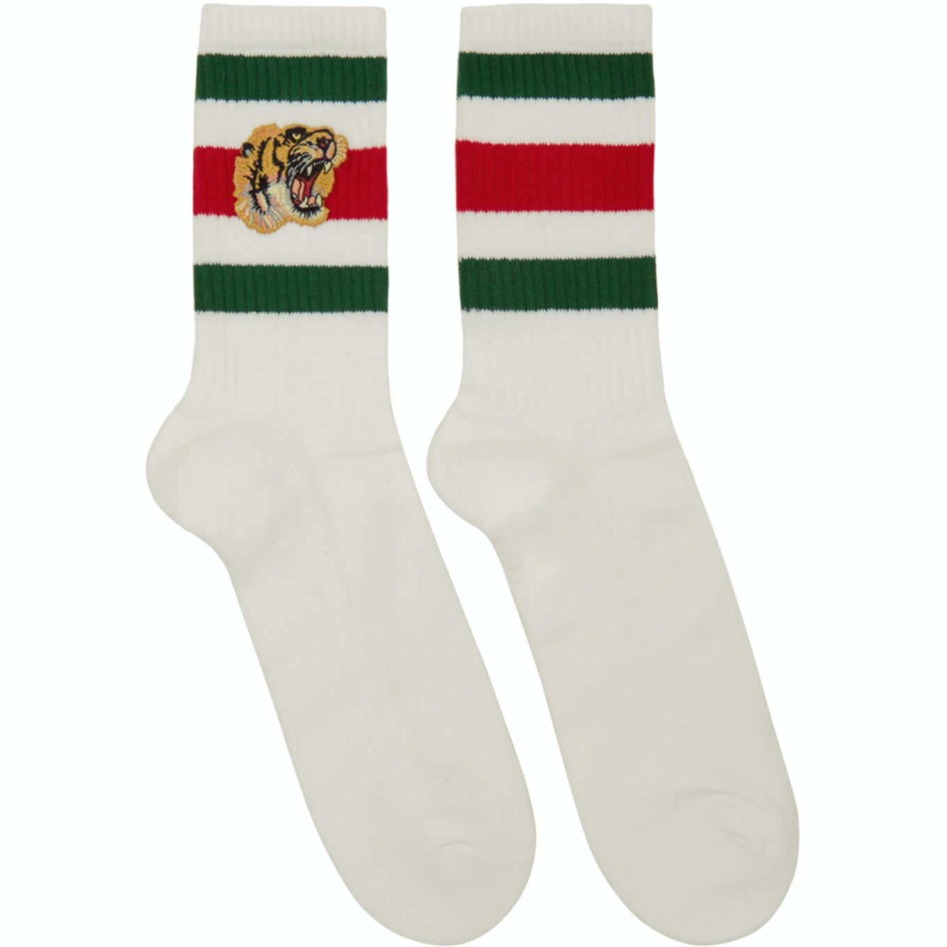 Men Gucci  White Tiger Socks