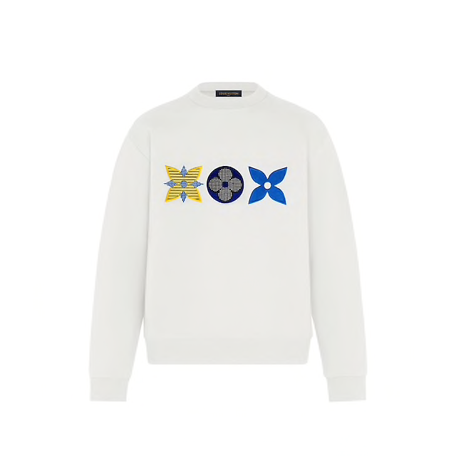 MEN LOUIS VUITTON FLOWER MONOGRAM EMBROIDERED SWEATSHIRT