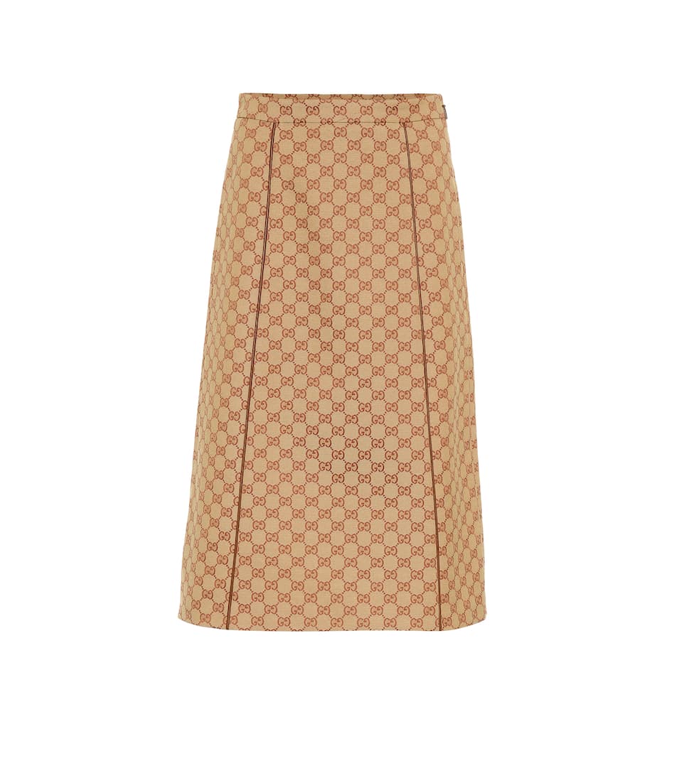 GUCCI GG cotton-blend canvas skirt