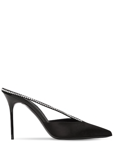 Women BALMAIN 95MM EMBELLISHED SATIN pumps