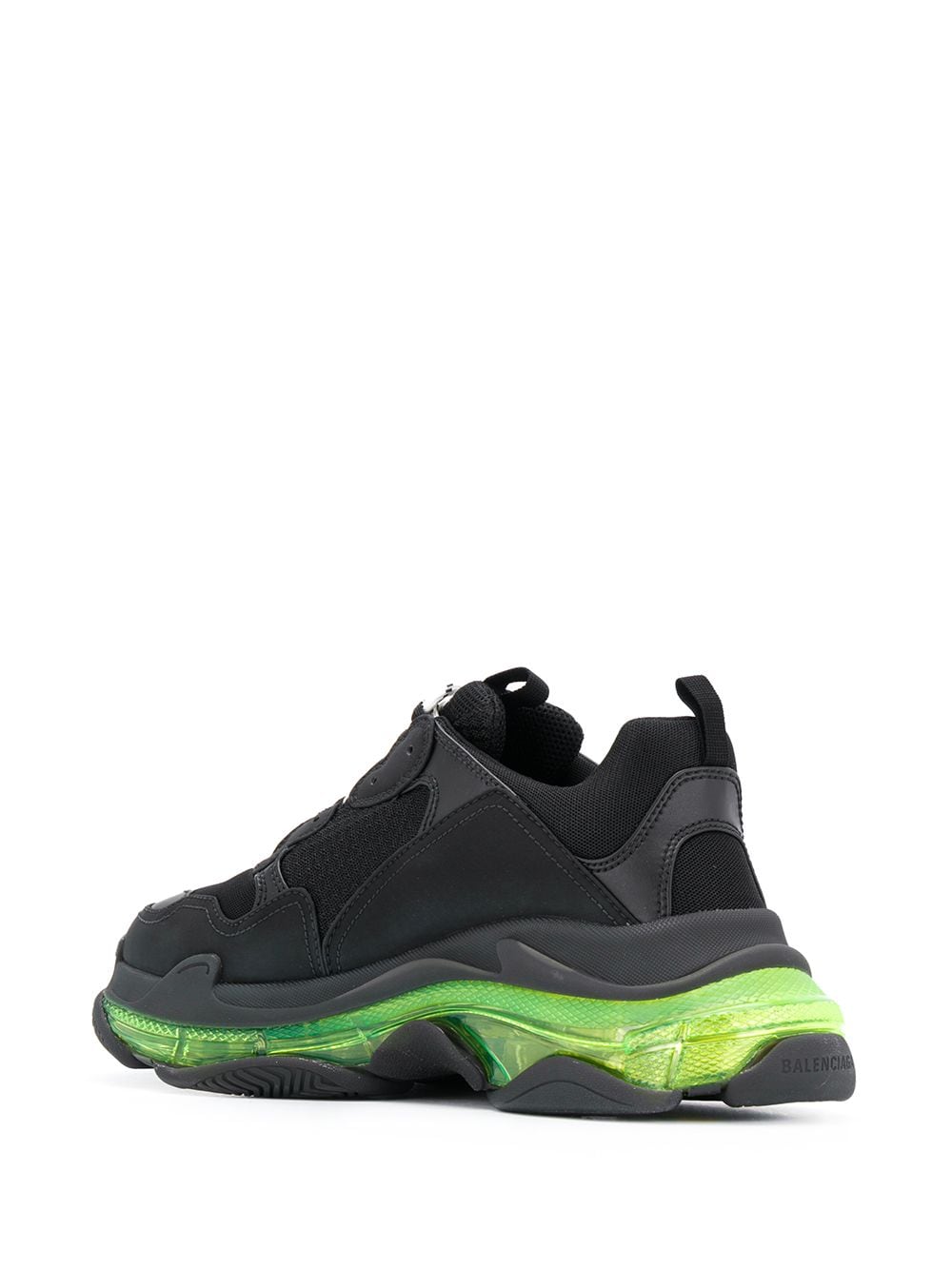 BASKETS BALENCIAGA NOIR VERT TRIPLE S CLEAR SOLE Homme