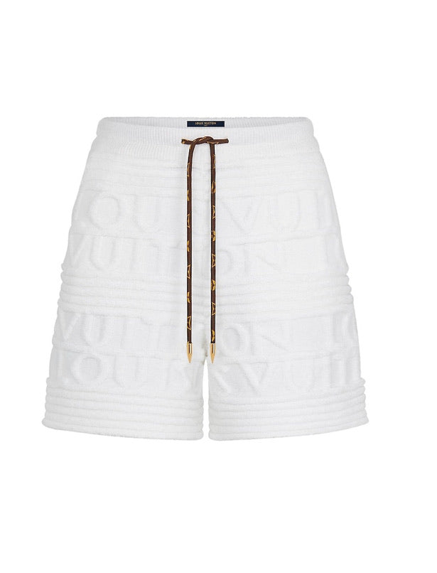 WOMEN SOFT WOOL KNIT SHORTS WITH 3D LOUIS VUITTON SIGNATURE