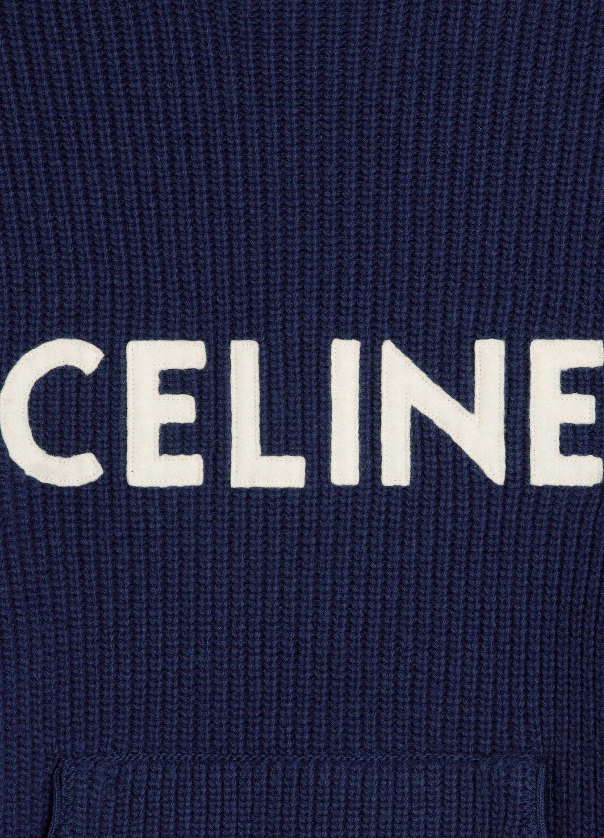 Pull à capuche Celine en laine côtelée