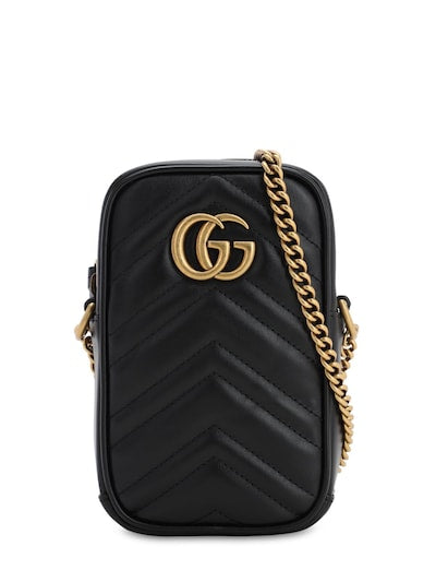 GUCCI GG MARMONT 2.0 LEATHER MINI PHONE POUCH BAG - UN ATELIER