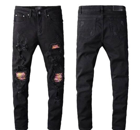 Men Amiri Distressed Jean Black