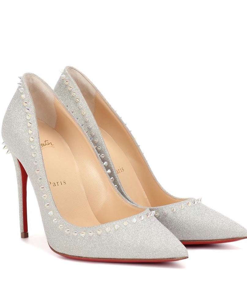 ESCARPINS CHRISTIAN LOUBOUTIN ANGALINA 100 À PAILLETS EMBELLIS FEMME