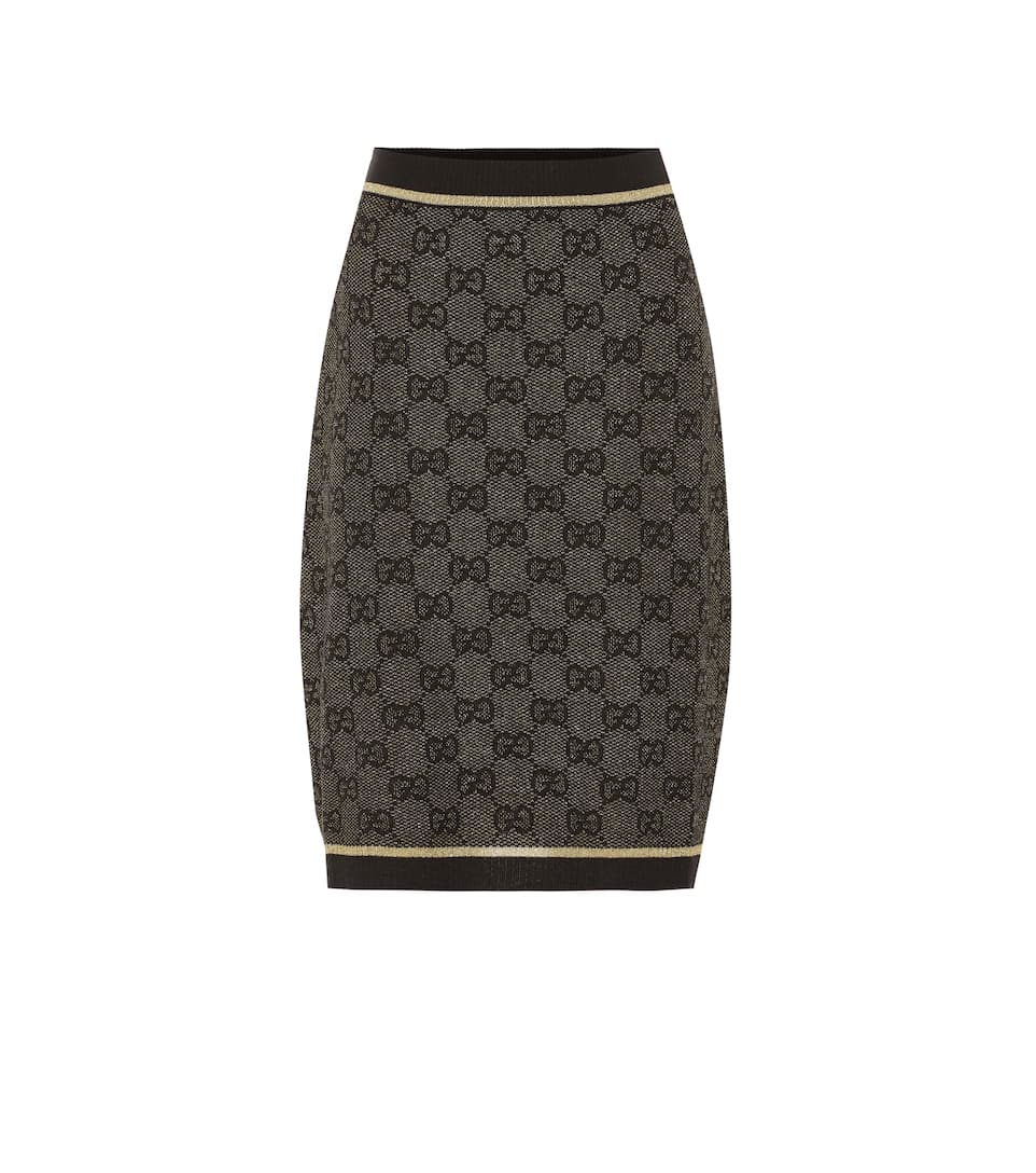 Women GUCCI GG-jacquard wool skirt