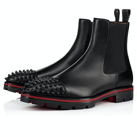 Louboutin Chelsea Boots Melon Spikes