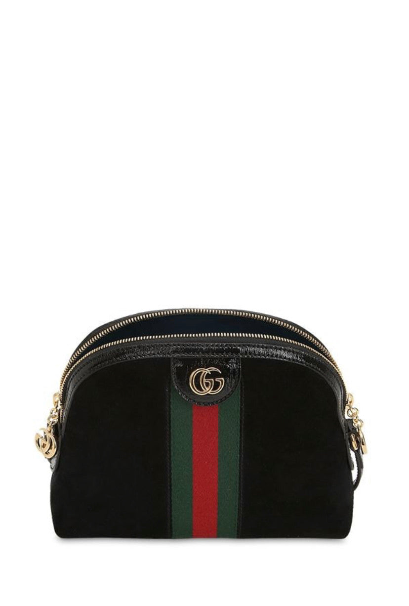 GUCCI SMALL OPHIDIA SUEDE SHOULDER BAG