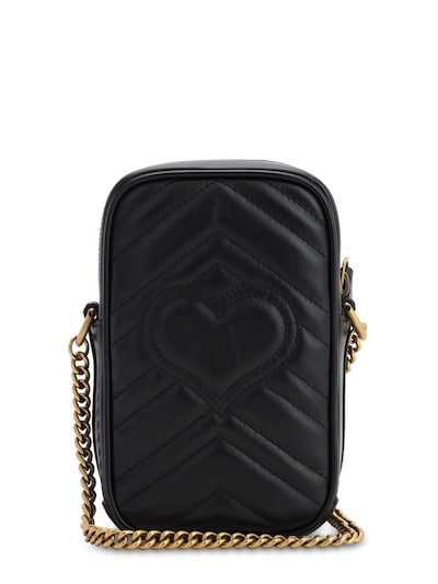GUCCI GG MARMONT 2.0 LEATHER  MINI PHONE POUCH BAG