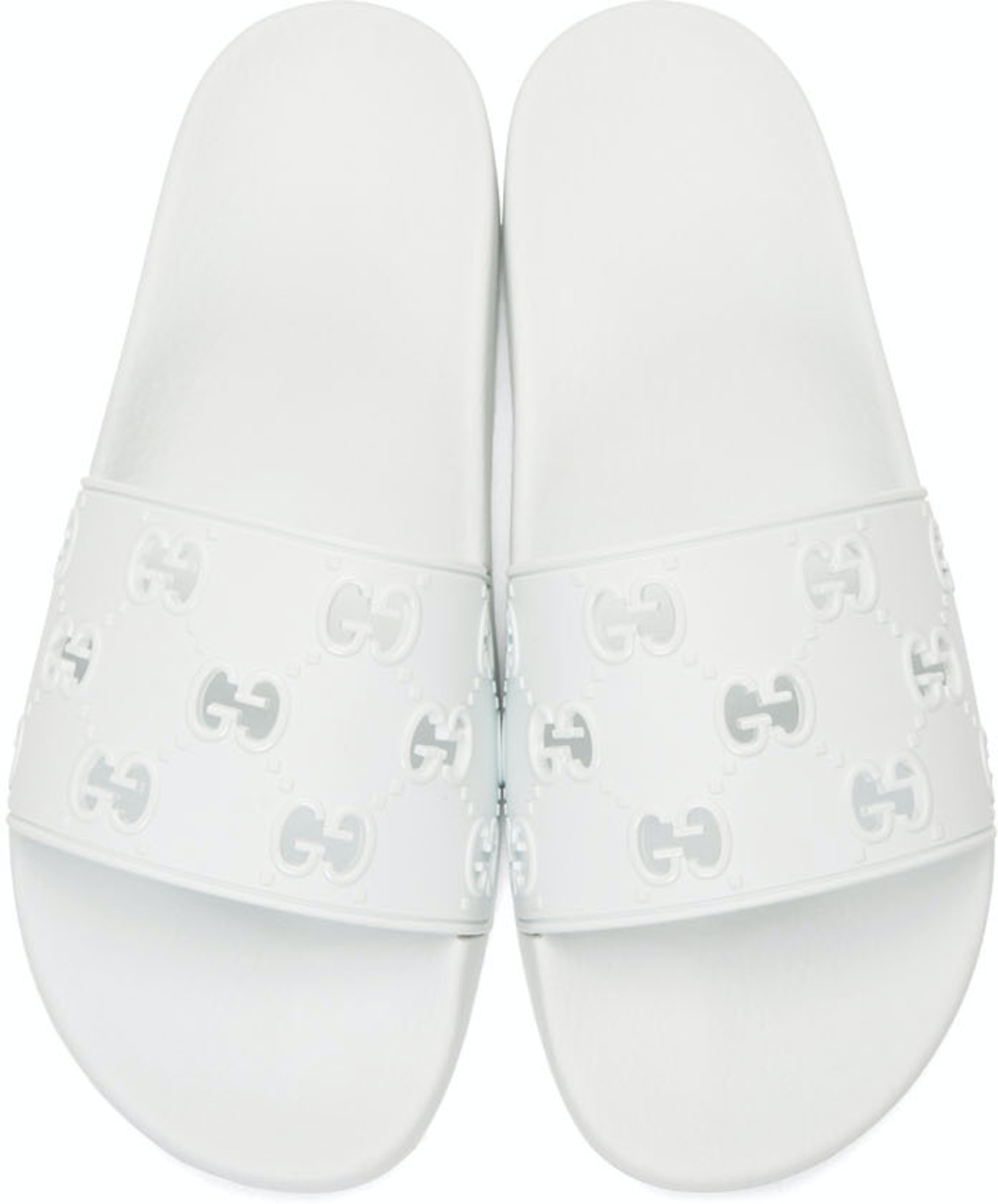 Women Gucci rubber GG slide sandal in White