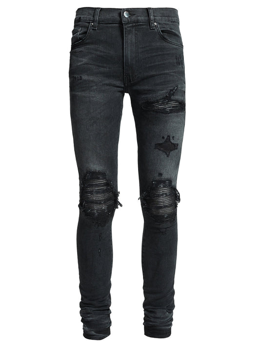 AMIRI Leather Patch Jeans Jean skinny en denim stretch Homme