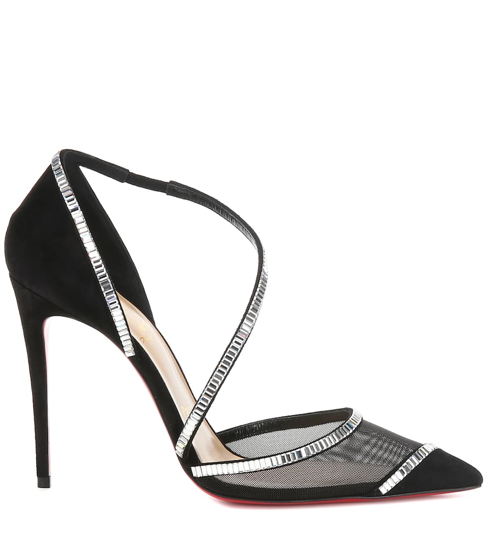 MUJER CHRISTIAN LOUBOUTIN 100 salones de ante adornados