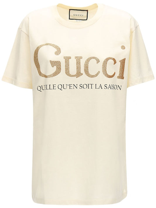 T-shirt à imprimé pailleté Gucci Femme