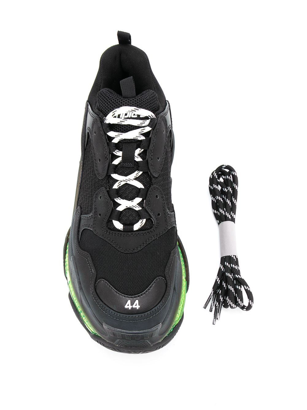 BASKETS BALENCIAGA NOIR VERT TRIPLE S CLEAR SOLE Homme