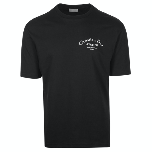 Men Dior Black Cotton 'Christian Dior Atelier' Cotton T-Shirt