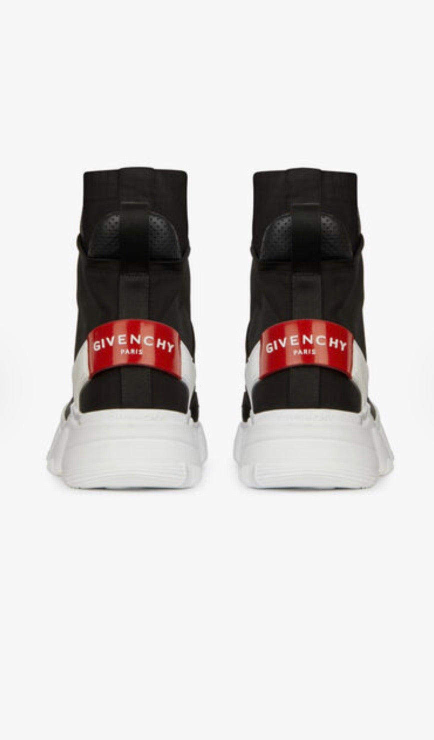 MEN GIVENCHY JAW HIGH SNEAKERS IN NYLON AND LEATHER