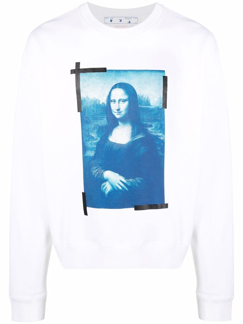 Sweat-shirt blanc cassé à imprimé Mona Lisa