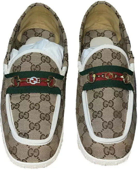 Gucci Driver Loafers Velvety Calf NS Nylon beige