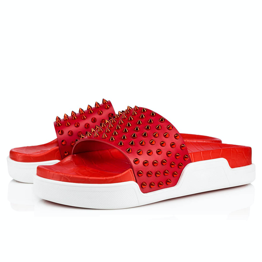 Hommes Louboutin Slides Pool Fun Flat