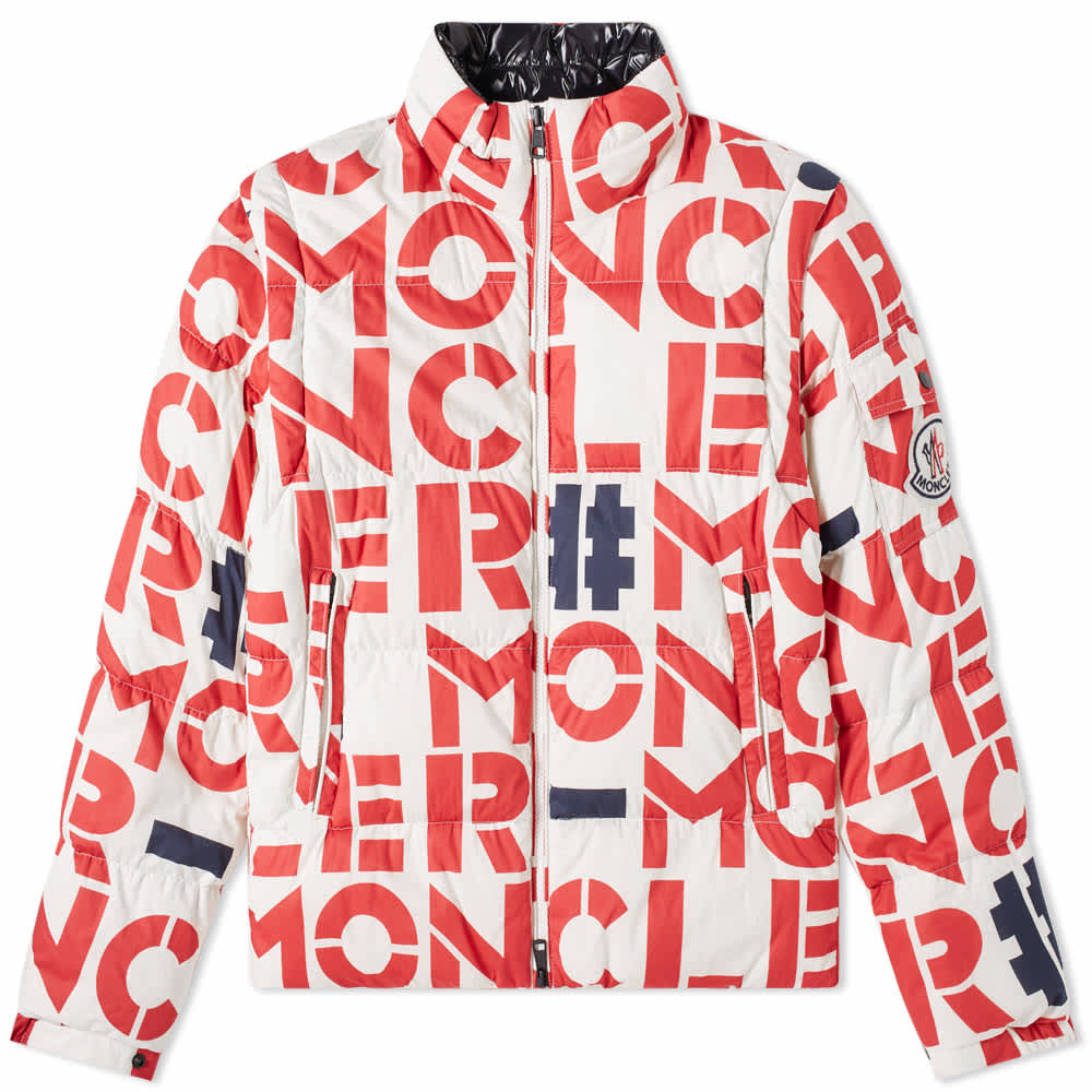 Moncler Jacket "Jehan" quilted jacket in logo print REMOVABLE SLEEVE DOWN JACKET