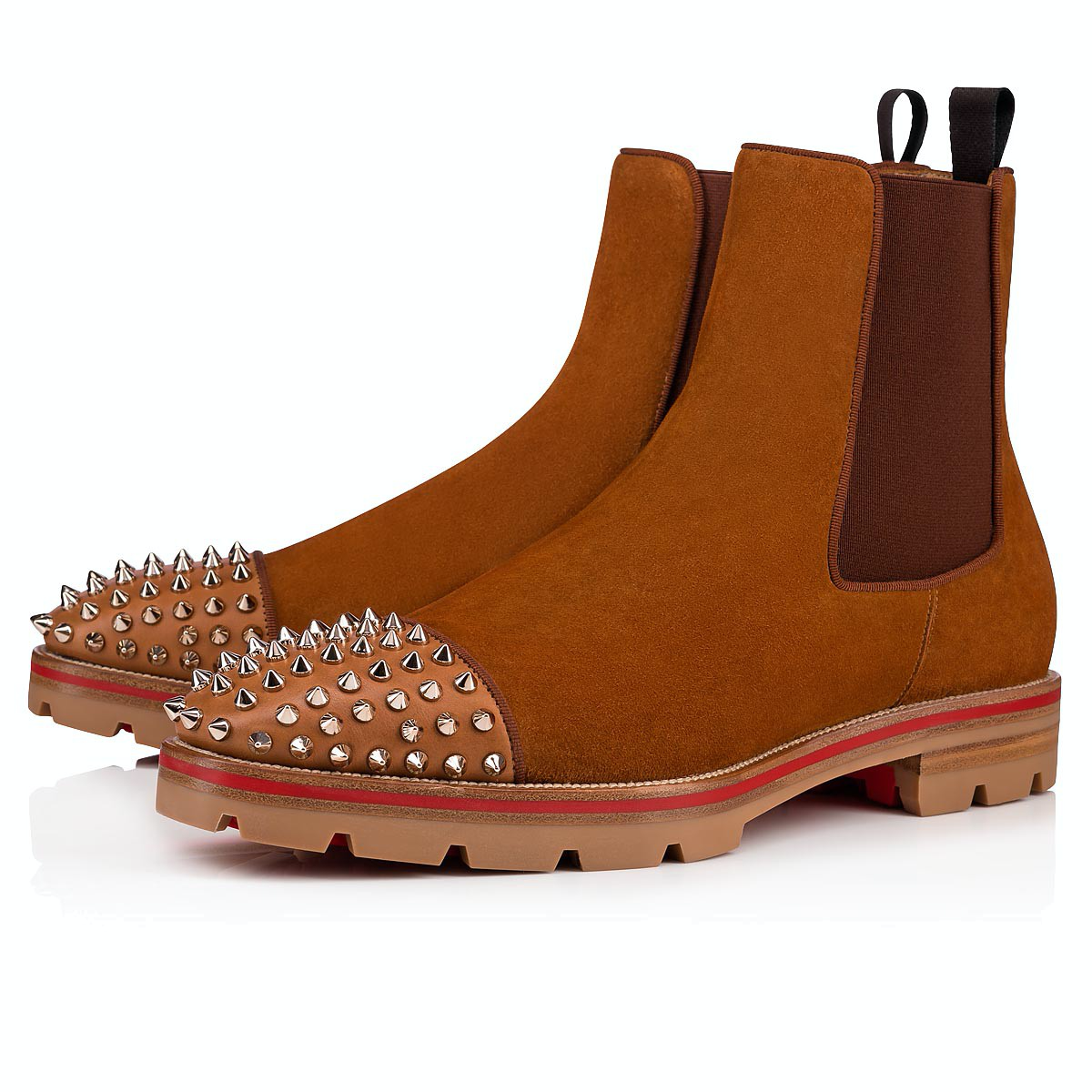 Hommes Louboutin Chelsea Boots Melon Spikes