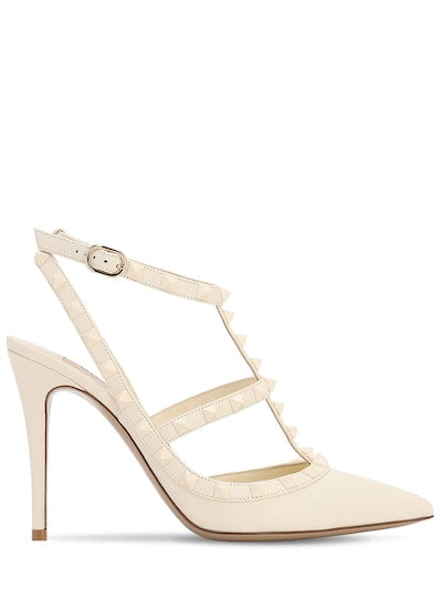 WOMEN VALENTINO GARAVANI 100MM ROCKSTUD LEATHER PUMPS