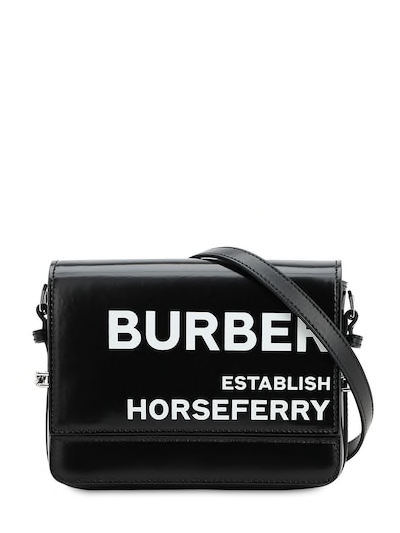 BURBERRY SM GRACE LOGO PRINT COATED CANVAS BAG