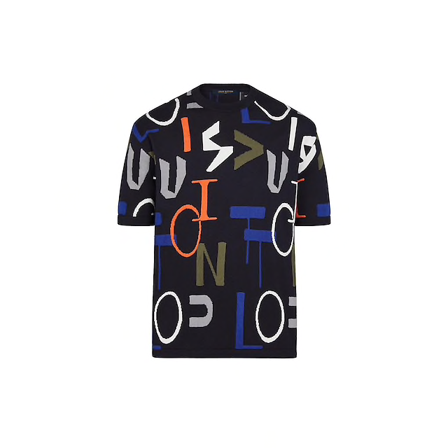 T-SHIRT EN INTARSIA ÉLECTRIQUE LOUIS VUITTON HOMME