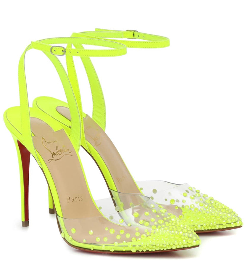 FEMME CHRISTIAN LOUBOUTIN Escarpins Spikaqueen 100 en cuir et PVC