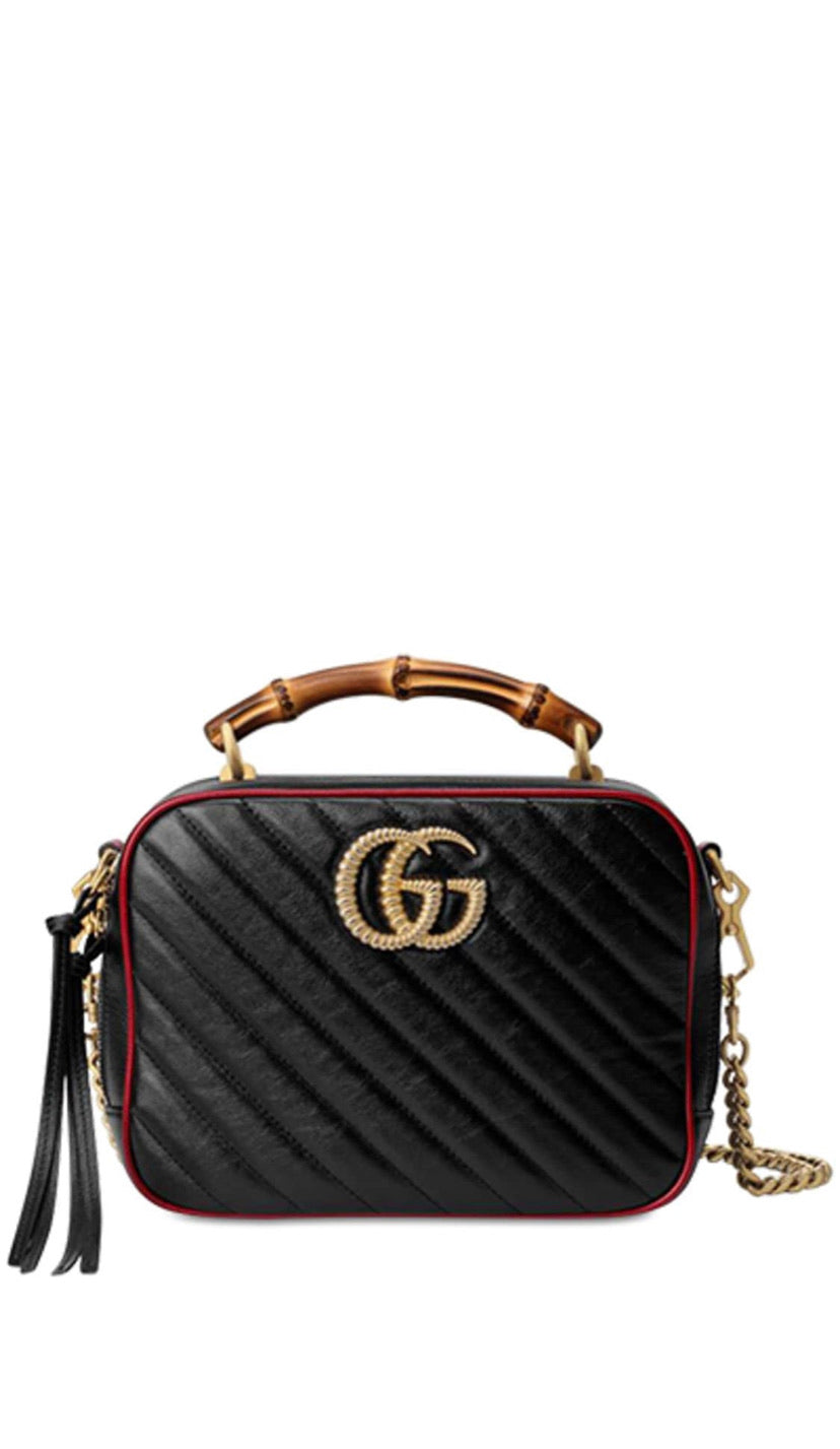 BOLSO DE HOMBRO GUCCI GG MARMONT DE BAMBÚ