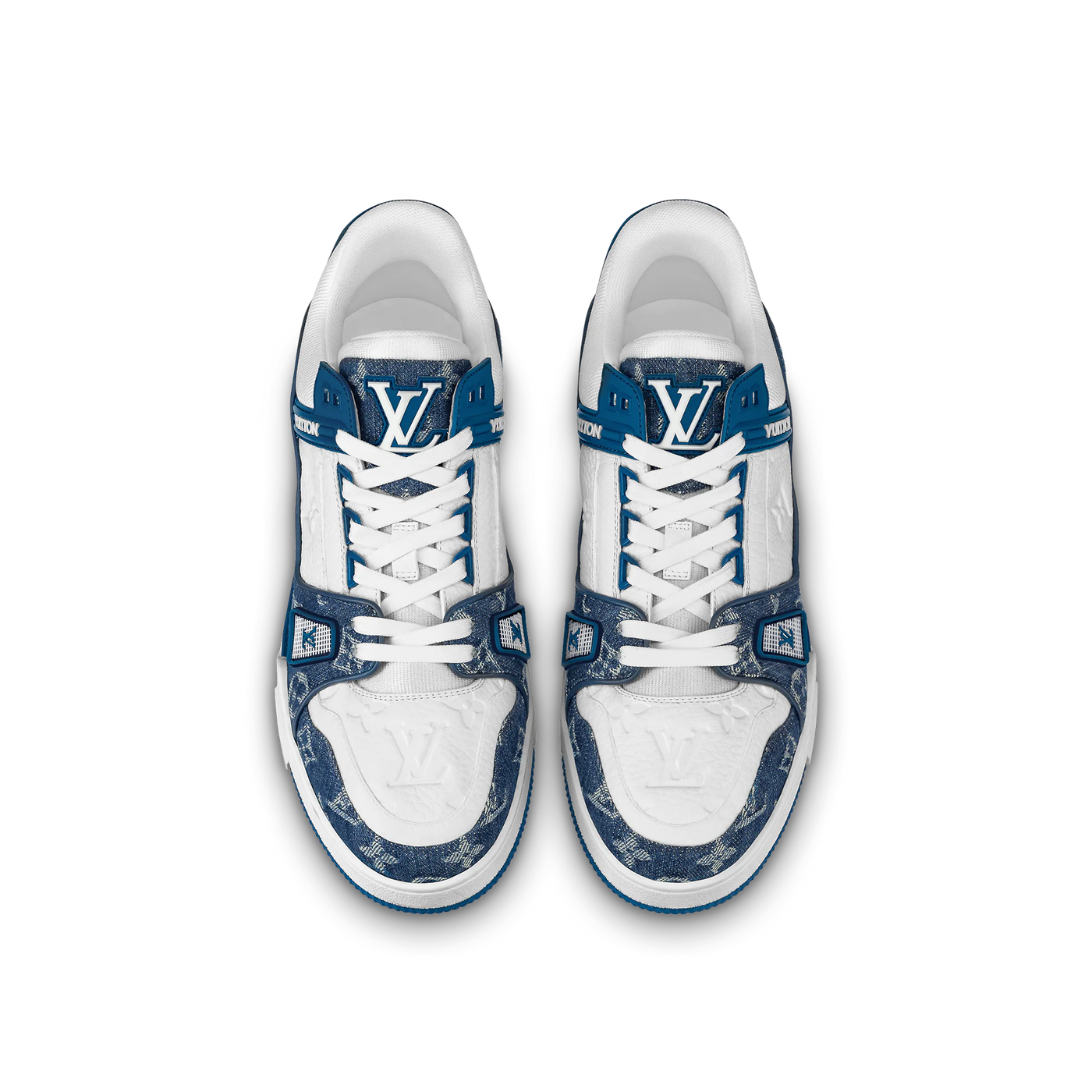 Louis Vuitton LV Trainer Sneaker Monogram Denim White blue