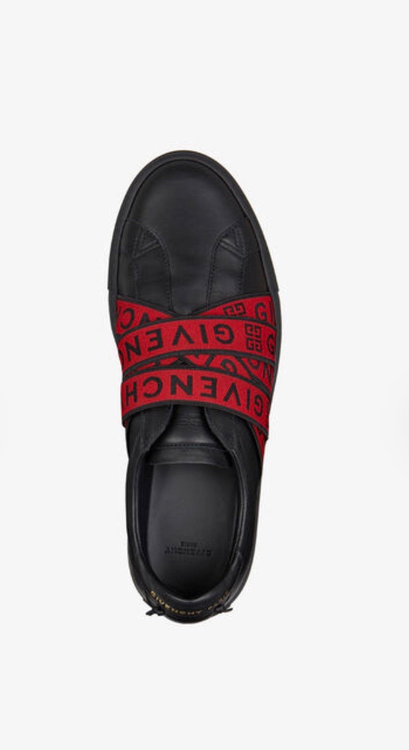 MEN GIVENCHY 4G WEBBING SNEAKERS IN LEATHER