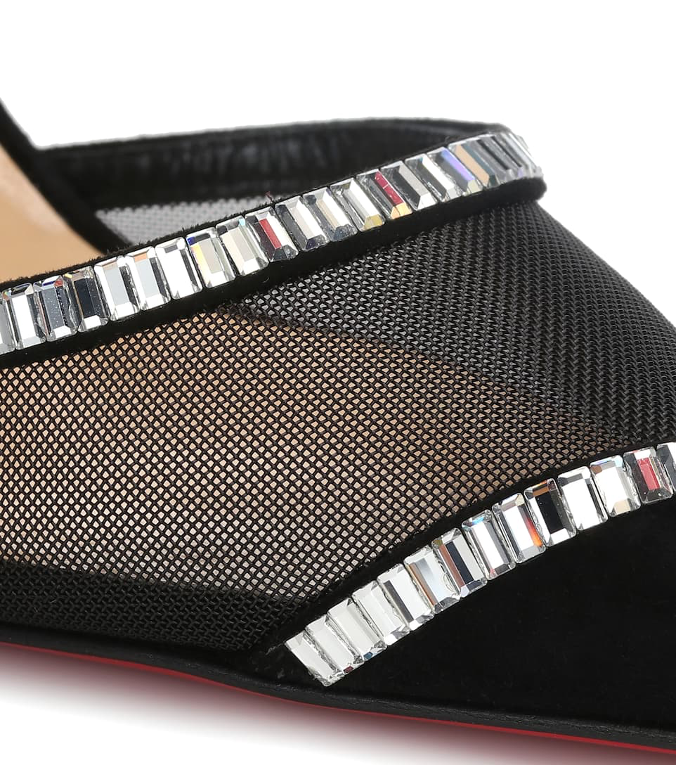 WOMEN CHRISTIAN LOUBOUTIN 100 embellished suede pumps