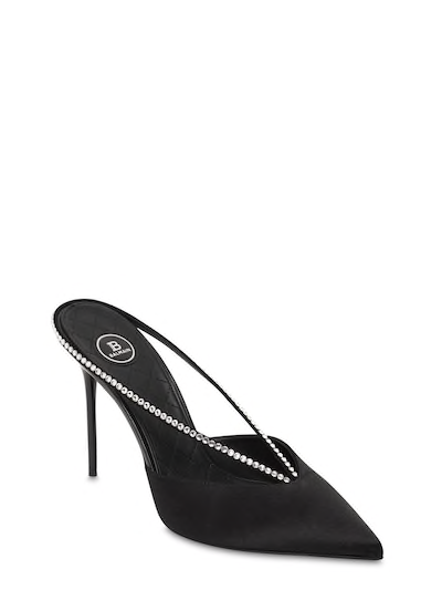 Women BALMAIN 95MM EMBELLISHED SATIN pumps