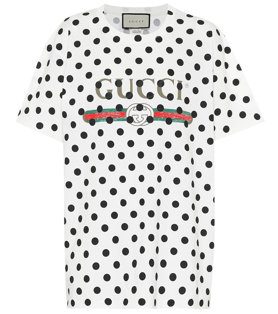 Women GUCCI Logo cotton-jersey T-shirt