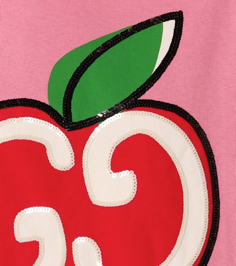 Women Gucci T-shirt with GG apple print