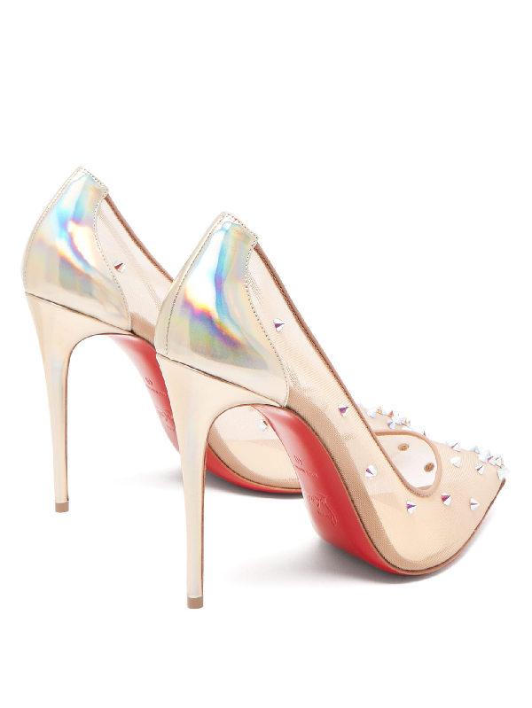 WOMEN CHRISTIAN LOUBOUTIN Degra 100 embellished mesh pumps