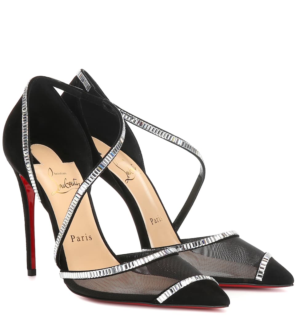 FEMME CHRISTIAN LOUBOUTIN escarpins en daim à ornements 100