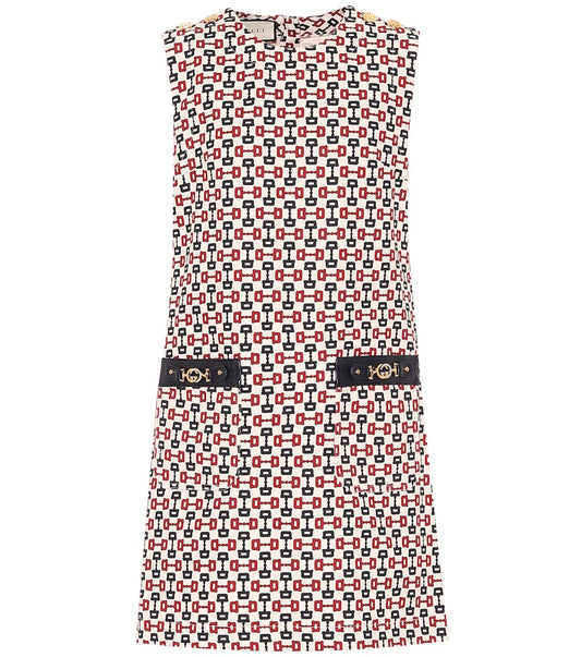 GUCCI Mini-robe imprimée en coton Femme